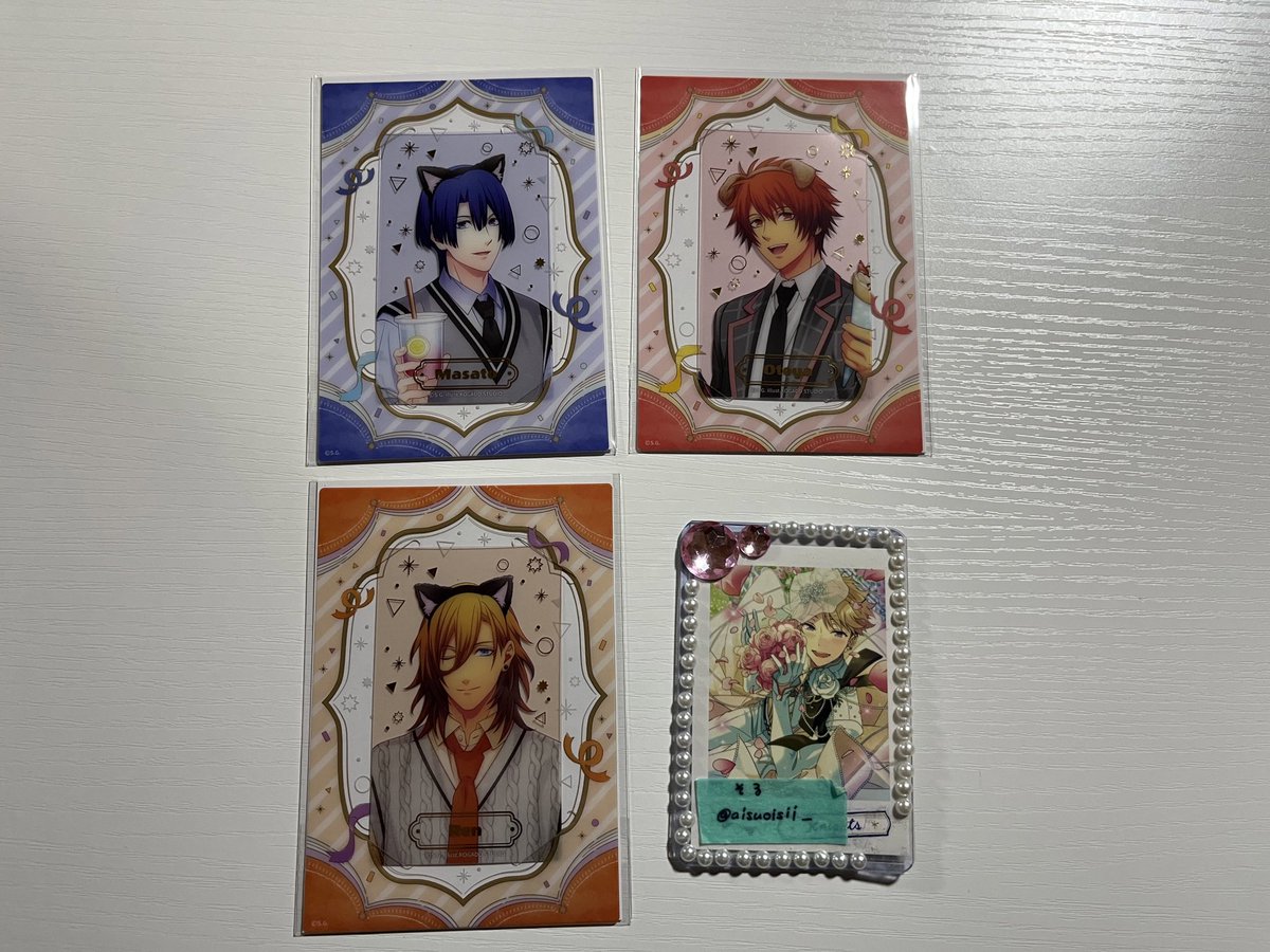 うたプリ BGS 交換 譲渡
カスタムビジュアルカードコレクション
Fun Day Date ver. 
SHINING BIRTHDAY STREAMver.

求）カミュくん 美風藍くん (同種&gt;異種)or 定価＋送料

譲）下記画像

リトリン有
郵送のみ

検索からのお声掛け大歓迎です。
お気軽にお声掛けください。