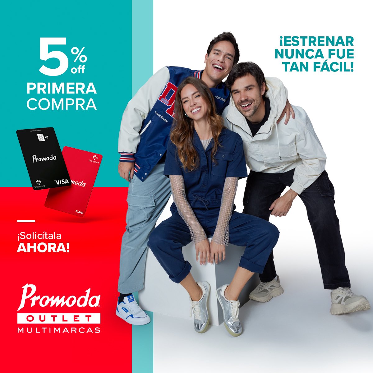 ¿Ya tienes tu tarjeta Bradescard Promoda?

¡No dejes pasar esta oportunidad de estrenar más por menos!

💳 En tu primera compra con #Bradescard recibe un 5% adicional de descuento sobre nuestros precios outlet.

Haz tu trámite aquí 👉 tarjetapromoda.bradescard.com.mx
#BradescardContigo