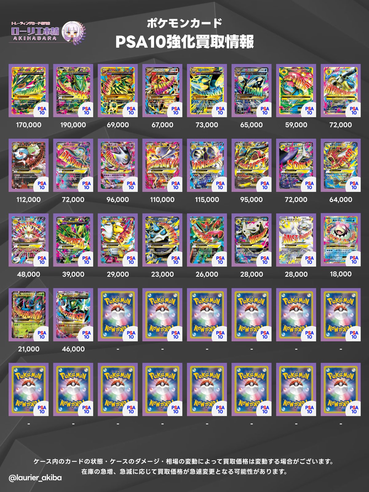 ポケモンカード エクストラまとめ売り Z/X】全体買取表更新 2/6更新！！ / 大阪日本橋店の店舗ブログ