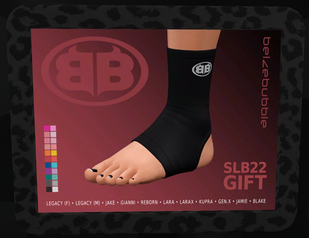 Milky_Little's tweet photo. [ めも ] SL22B Shop&amp;Hop Gift
色んなボディ対応の靴下っぽいの
[BB] Belzebubble - Ankle Wraps
#SLShopHop #SecondLife #VirtualWorld #Metaverse #VirtualShopping
https://t.co/ZtafRGvJ0H https://t.co/XnComvI3rY