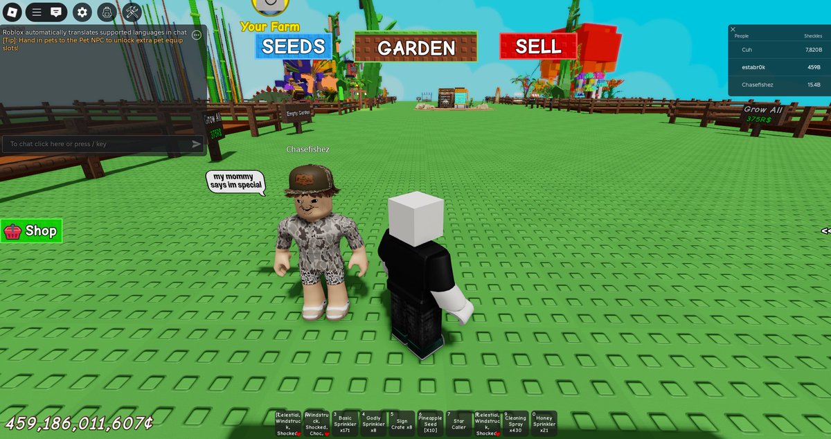 estabr0kmc's tweet image. met this nice guy on grow a garden tonight