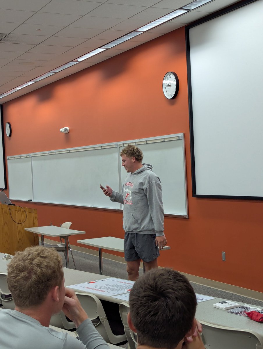 Senior Gavin Toombs presents his Winner's Speech to the team at goal setting night. #DTN #TPW #FACTS