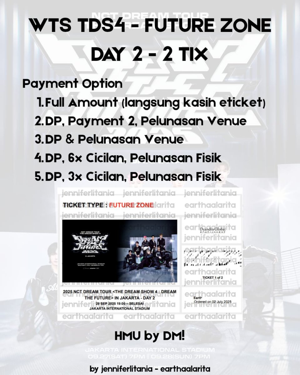simpoverldh's tweet photo. -- wts (want to sell)

TDS 4 in Jakarta
Future Zone Day 2 Weverse Presale

ready 2 tix
no scam, no hnr, serious buyer only!!

t. wtb wtt wts TDS 4 in Jakarta Day 2 https://t.co/8NJMqzotyk