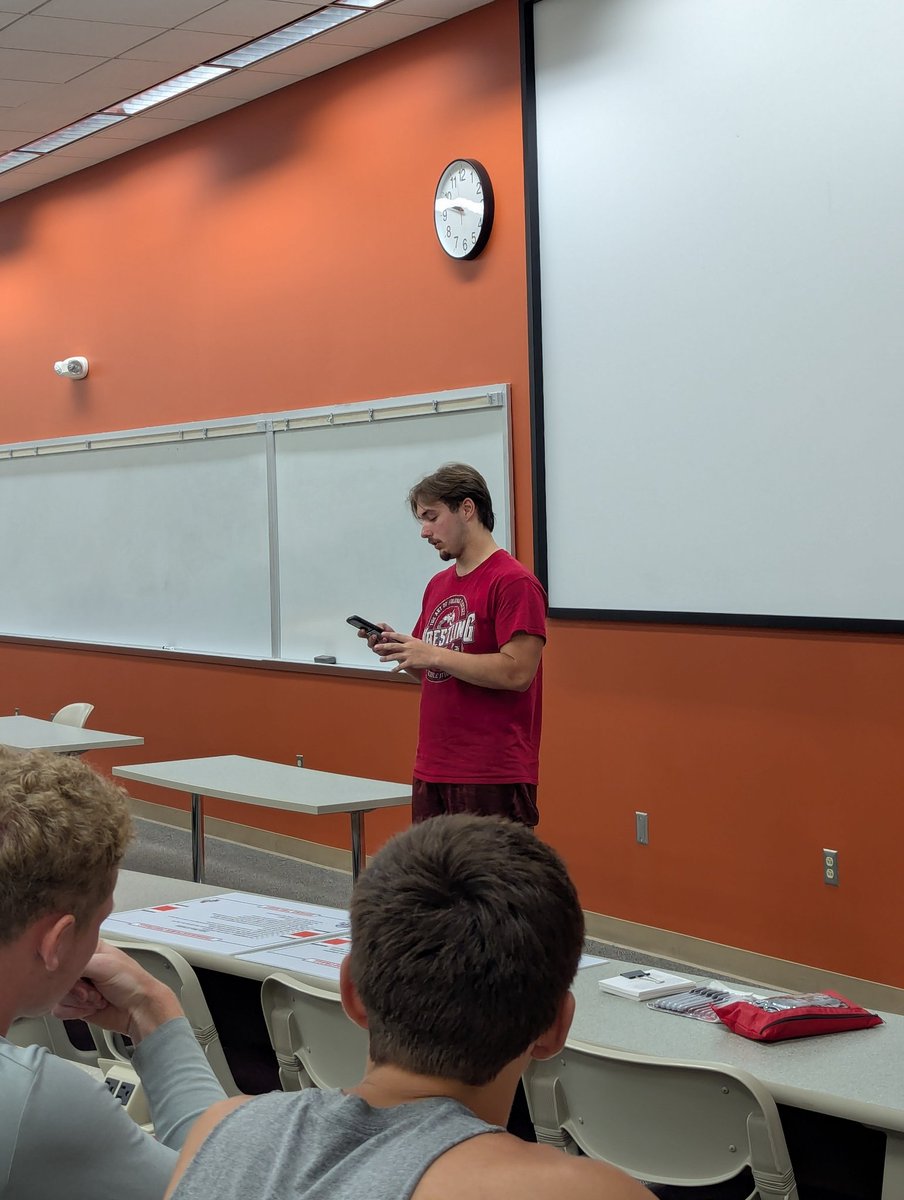 Senior Wyatt Todd presents his Winner's Speech to the team at goal setting night. #DTN #TPW #FACTS