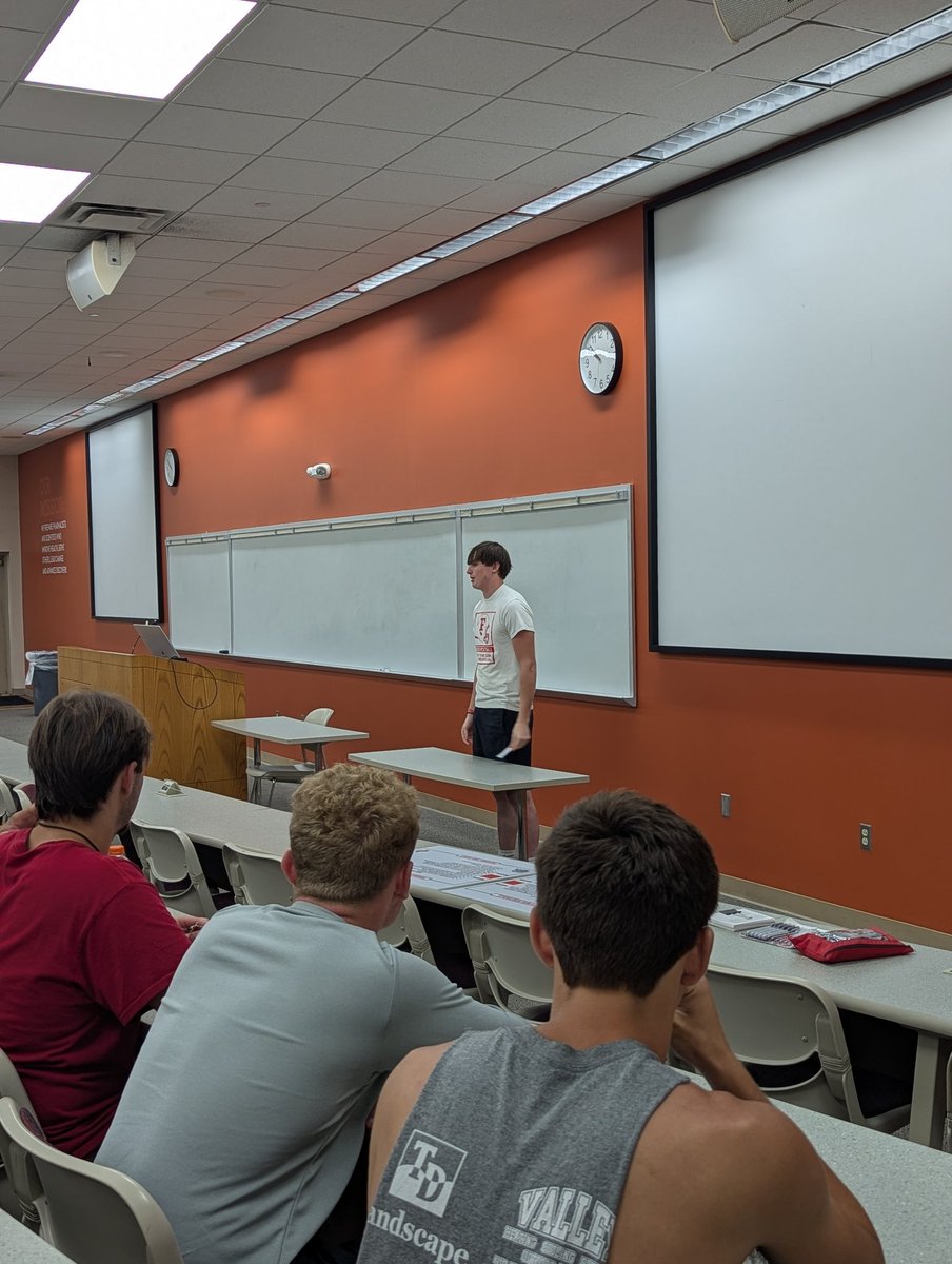 Senior Nick McFerren presents his Winner's Speech to the team at goal setting night. #DTN #TPW #FACTS