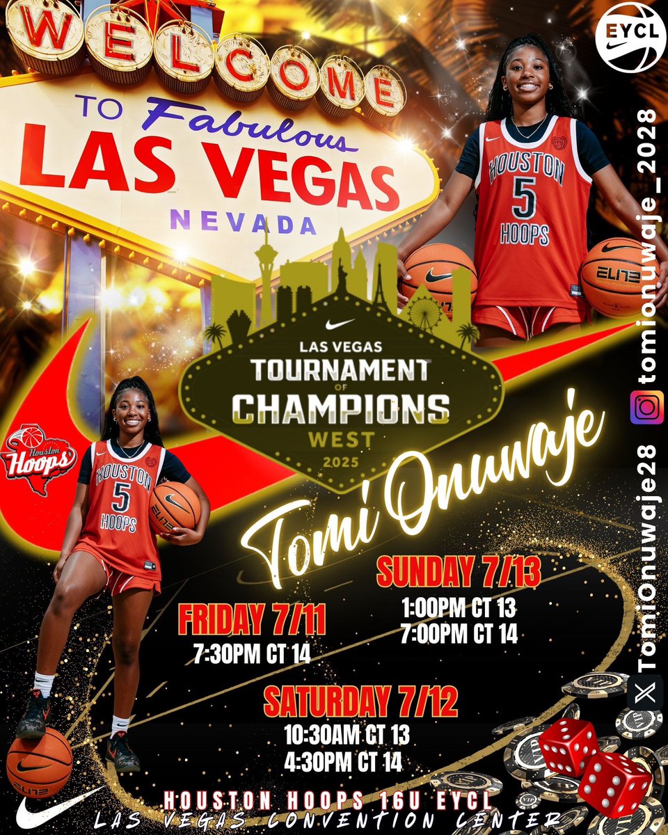 Vegas lights, basketball nights! 🏀✨ I'm playin this weekend and ready to bring the heat. College coaches, here is the full schedule, come see what I've got! Let's connect and elevate my game. #VegasHoops #CollegeProspect