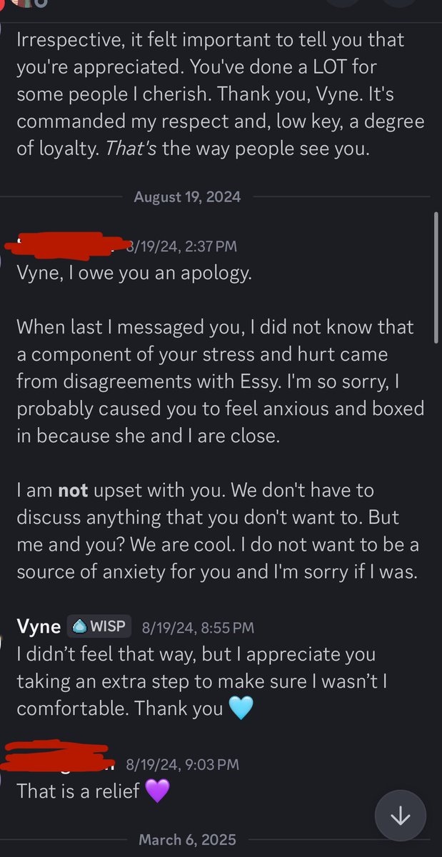 VyneHellebore's tweet image. - I messaged her mod because I figured directly messaging her would cross a boundary. This person had previously expressed they were fine with me so I didn’t know it would be an issue. For that, I apologize. I was unaware they were uncomfortable with me because our DMs were fine