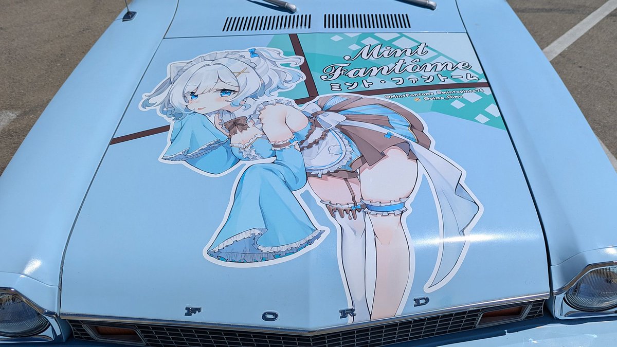 Minto Pinto (@mintopinto76) on Twitter photo The Minto Pinto is one of the first classic car itasha in North America! The wrap is all thanks to the following folks:
Art - <a href="/oimo_0imo/">oimo buster</a>
Design - <a href="/weebcasa/">tinfoil</a> (me!)
Wrapping - <a href="/DreamscapeccLLC/">Dreamscape_cc</a>
Side magnets - <a href="/lauragemstones/">Laura Gemstone</a>
#Fantography The Minto Pinto is one of the first classic car itasha in North America! The wrap is all thanks to the following folks:
Art - <a href="/oimo_0imo/">oimo buster</a>
Design - <a href="/weebcasa/">tinfoil</a> (me!)
Wrapping - <a href="/DreamscapeccLLC/">Dreamscape_cc</a>
Side magnets - <a href="/lauragemstones/">Laura Gemstone</a>
#Fantography