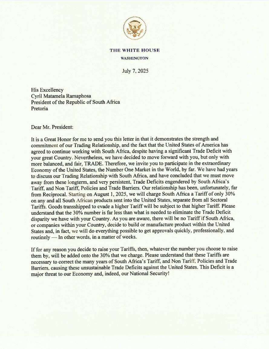 anushwij's tweet image. The biggest copy & paste, find & replace job in the history of the world?
(Images 1-3: Trump tariff letters to #SriLanka, #Indonesia, #SouthAfrica)