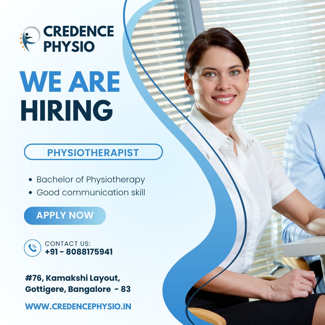 credencephysio's tweet photo. We are hiring female physiotherapist for our Bangalore clinic.
#hiring #physio #physiotherapy #physiotherapyclinic #physiotherapyCentre #openposition #FemaleCandidate  #DEI https://t.co/mg7eAo4Z4v