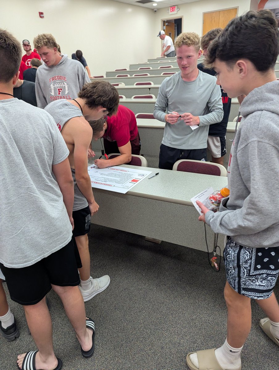 Great night of goal setting and pledging their commitment to our 2025 Fredericktown Football Vision Statement and Action Plan. #DTN #TPW #FACTS
