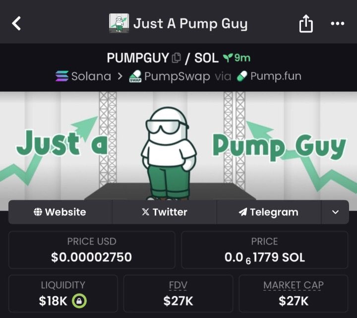 ShillerIbn's tweet image. Highlighted #PUMPGUY at $27K mcap in my alpha Telegram group