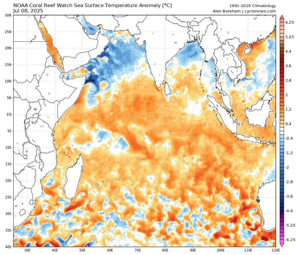 cyclonicwx's tweet image. Strong westerly winds in the Arabian Sea per ASCAT. I imagine these winds have been persistent, leading to its water becoming cooler than average thanks to upwelling