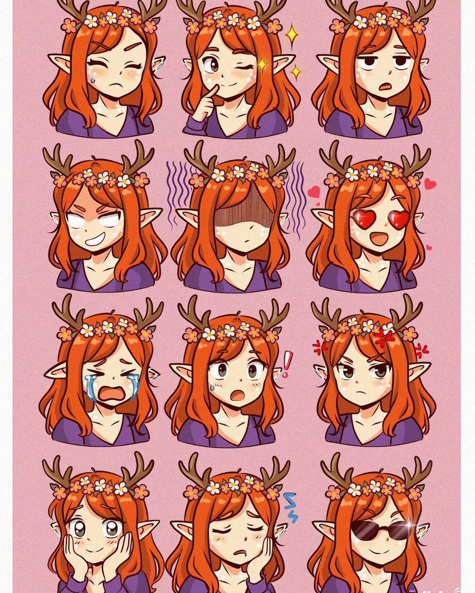 ariallanova's tweet photo. Emote sheet finished! Loved drawing her range of moods ๐
Commissions open!
#EmoteSheet #VTuberArt #CharacterArt #OCEmotes #ChibiArt #CuteArt #DigitalCommissions #DeerGirl #ExpressionSheet #ArtistOnTwitter https://t.co/mRQmZN6nVP