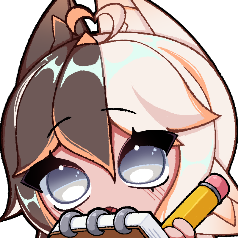 Ploomfii's tweet image. Emote comms for @interro_liv 🤍🧡