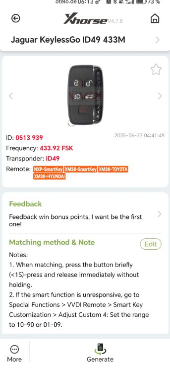 Xhorsevvdi's tweet image. Added two keys for landrover discovery Sport 2017 using #xhorse key tool plus, Need open and close with fob some time untill car see the key and starts 🤔🤔
➡️Change Custom 4 to 10-90 or 01-09
xhorsevvdi.com/producttags/sm…
#xhorsekey #SmartKey #UniversalKey #landroverkey