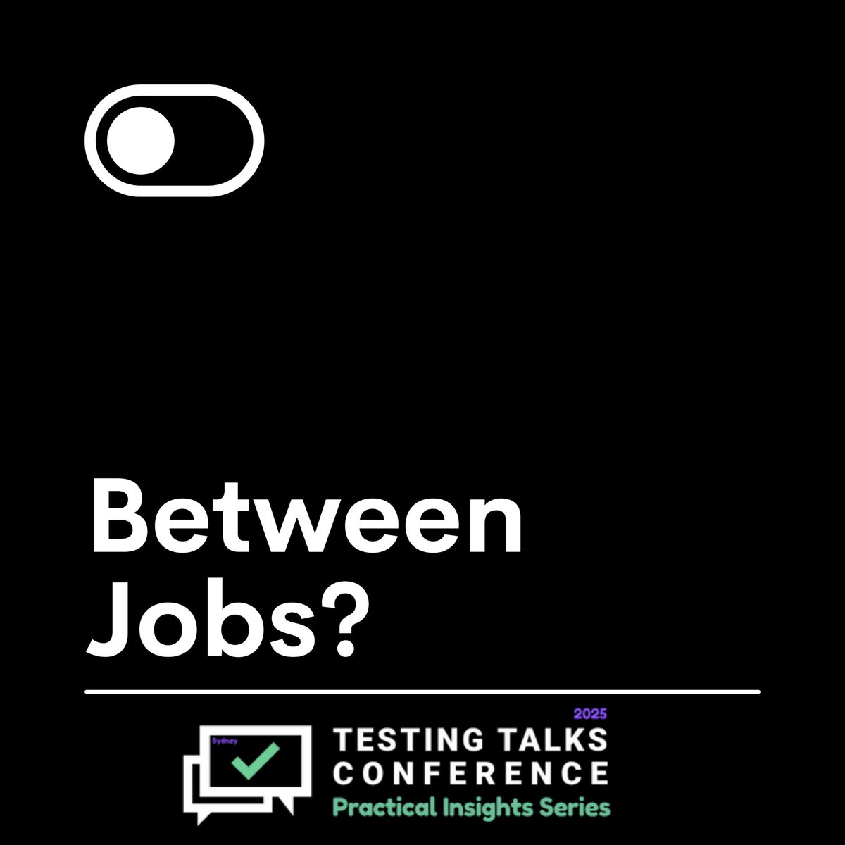 💚 To Our Amazing Sydney Testing Community 💚 

We’re offering a number of complimentary tickets for those out of work who’d like to join us at Testing Talks Conference Sydney on Thursday, 31st July 2025.

Just send me a message and we’ll handle the rest.

#TestingTalksConference