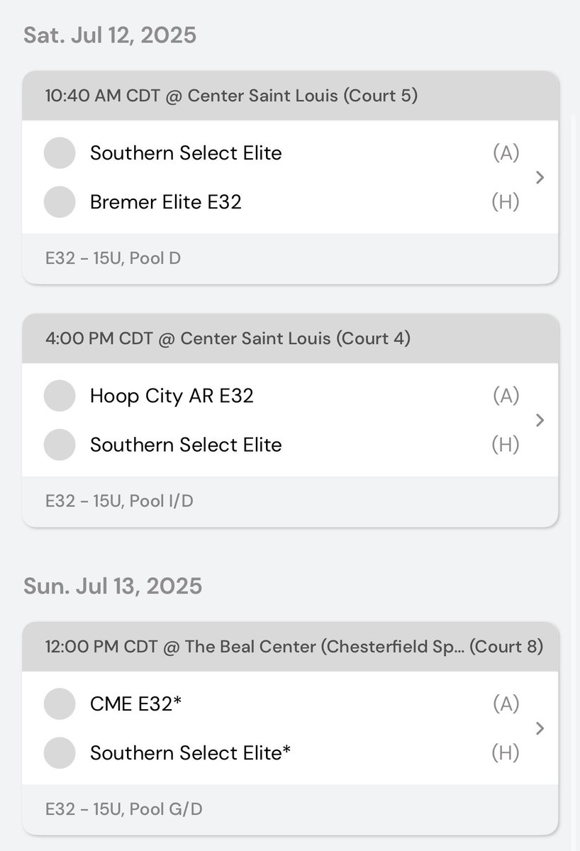 My schedule this weekend in St Louis, P32 live period, playing up in 2028. <a href="/prephoopsfl/">Prep Hoops Florida</a> <a href="/SSEBBallAau/">Southernselectelite</a> <a href="/CoachJay17/">Jaleel S</a> <a href="/p32league/">P32 League</a>