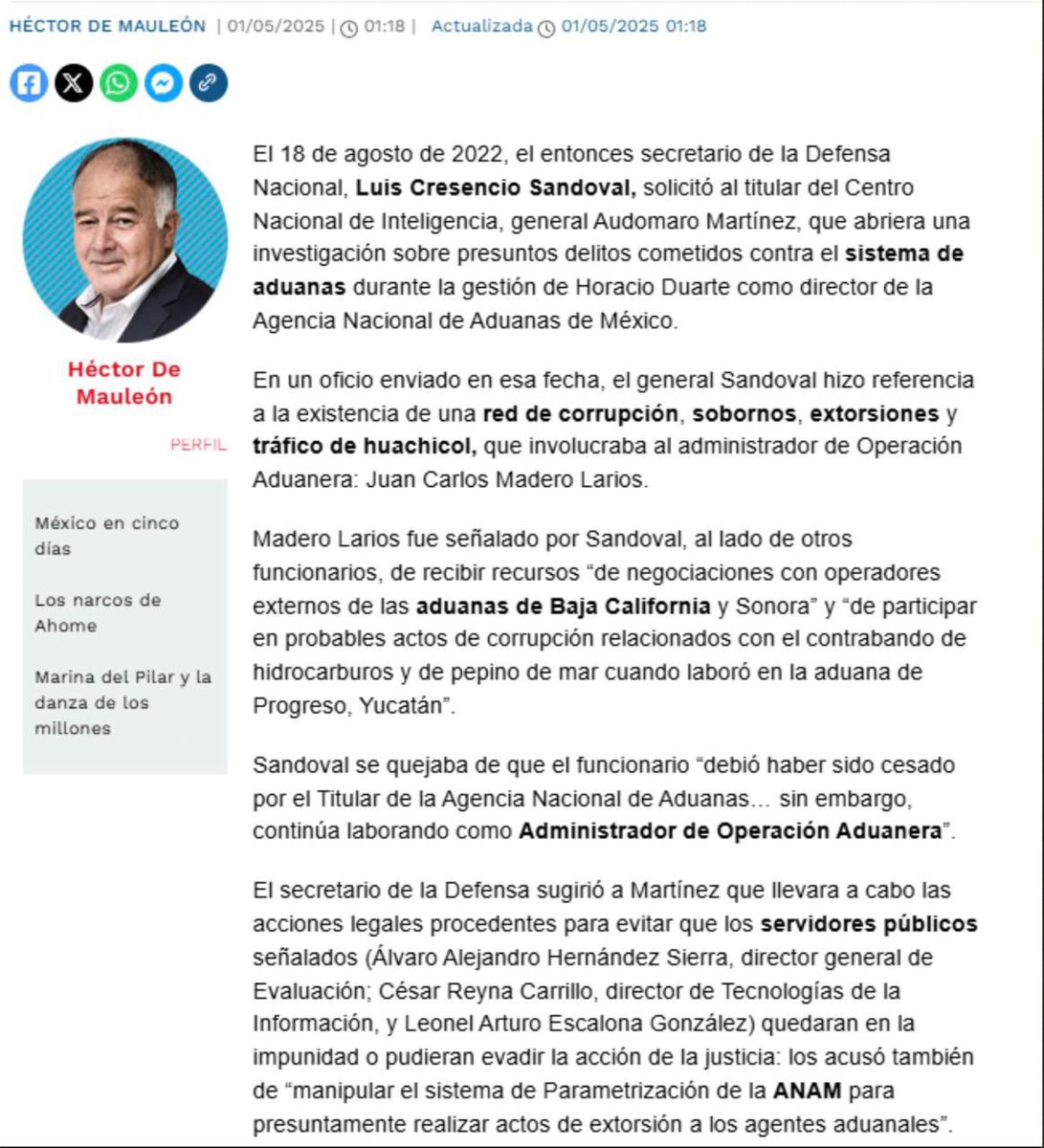 V_TrujilloM's tweet image. 1/05/2025
@hdemauleon en @El_Universal_Mx