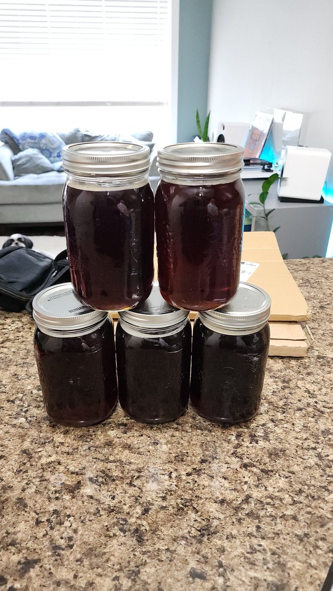 lukeks93's tweet photo. Father-in-law: “Got room for 7L (2L not shown) of homemade maple syrup in your suitcase back to Alberta?”

Us: “Absolutely! Load us up.” 🍁🧳 https://t.co/oaSavsatjG