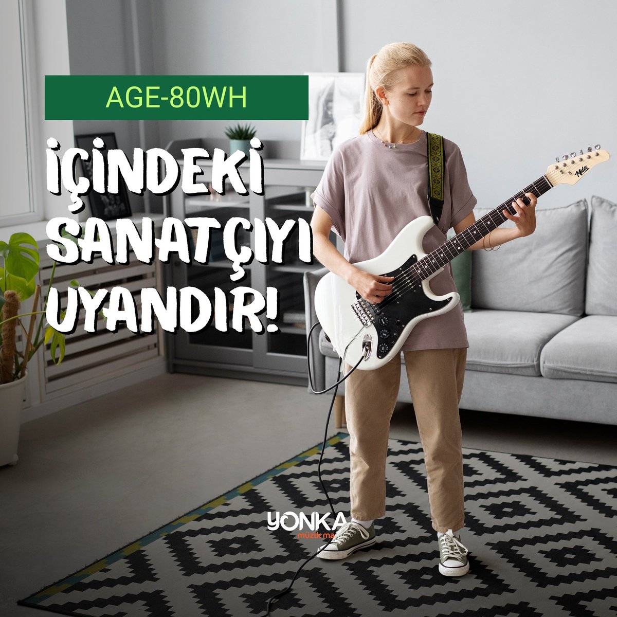 AGE-80WH: İçindeki Sanatçıyı Uyandır!
#midex #yonkamuzikmarket #gitar