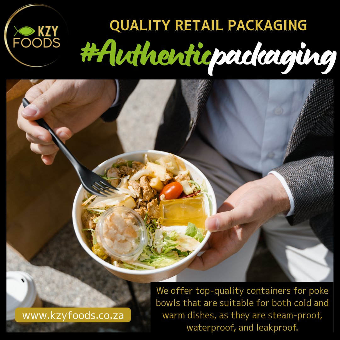 Packaging that protects more than just food — it protects your reputation.

💚 Steam-proof
💧 Leakproof
🌡️ Perfect for hot or cold poke bowls

#KZYFoods #AuthenticPackaging #FoodSafe #RetailPackaging #SushiSolutions
🌐 kzyfoods.co.za
