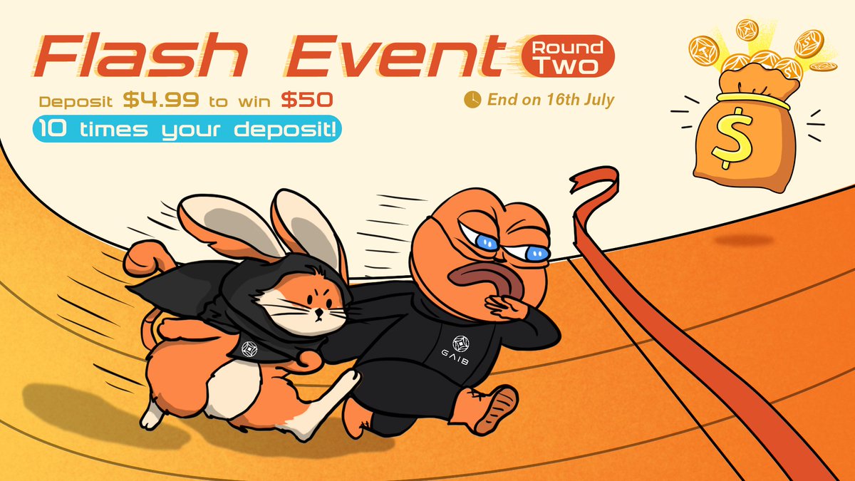 princemeena02's tweet photo. 💥 GAIB Flash Event - Round 2 is LIVE💥
Deposit just $4.99 and stand a chance to win $50 – that’s 10 your deposit! 🤑
⏰ Hurry! Ends 16th July
Don't miss this high-speed trading opportunity!
Join GAIB now and race toward your rewards! 🚀
#GAIB #FlashEvent
@gaib_aib @gaib_indian https://t.co/uyxIuI2bmF