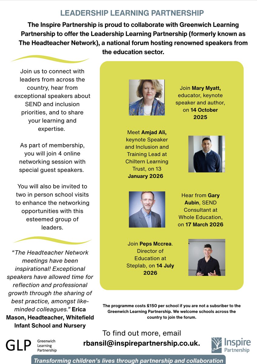 IPAT_Edu's tweet image. Don’t miss your chance to hear from @MaryMyatt, @TeachLeadAAli, Gary Aubin (@SENDMattersUK) and @PepsMccrea. Just part of @IPAT_Edu’s professional learning offer to teachers and leaders across the sector. More here: simplebooklet.com/inspireprofess…