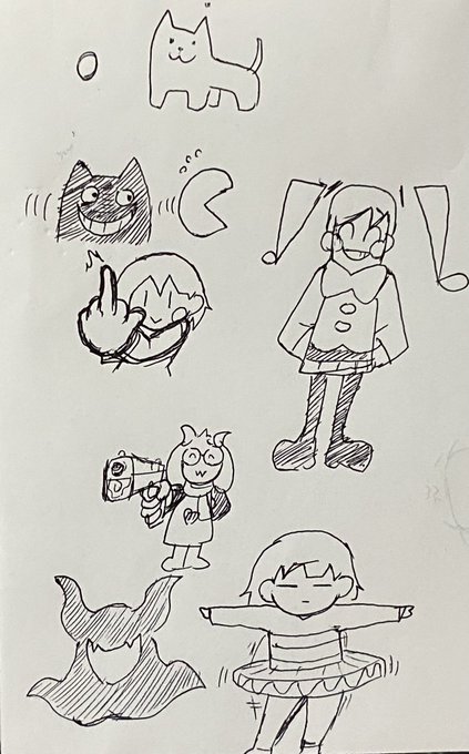 学科試験中に描いたやつ。ボールペンだるい 