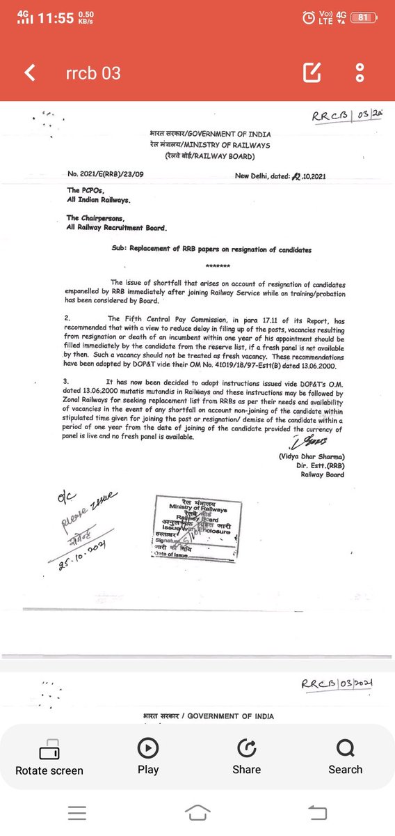 vikaskumar98536's tweet photo. @abhinaymaths Hounourable sir its humble request please provide the replacement pannel on vacant seats in rrb ajmer  for cen 01/2019 ntpc. Kindly look into the matter
@AshwiniVaishnaw 
@NWRailways 
@RailMinIndia 
@DrmAjmer @drmbikaner @DRMJaipur @DRMJodhpurNWR https://t.co/noCKQ6Wg7B
