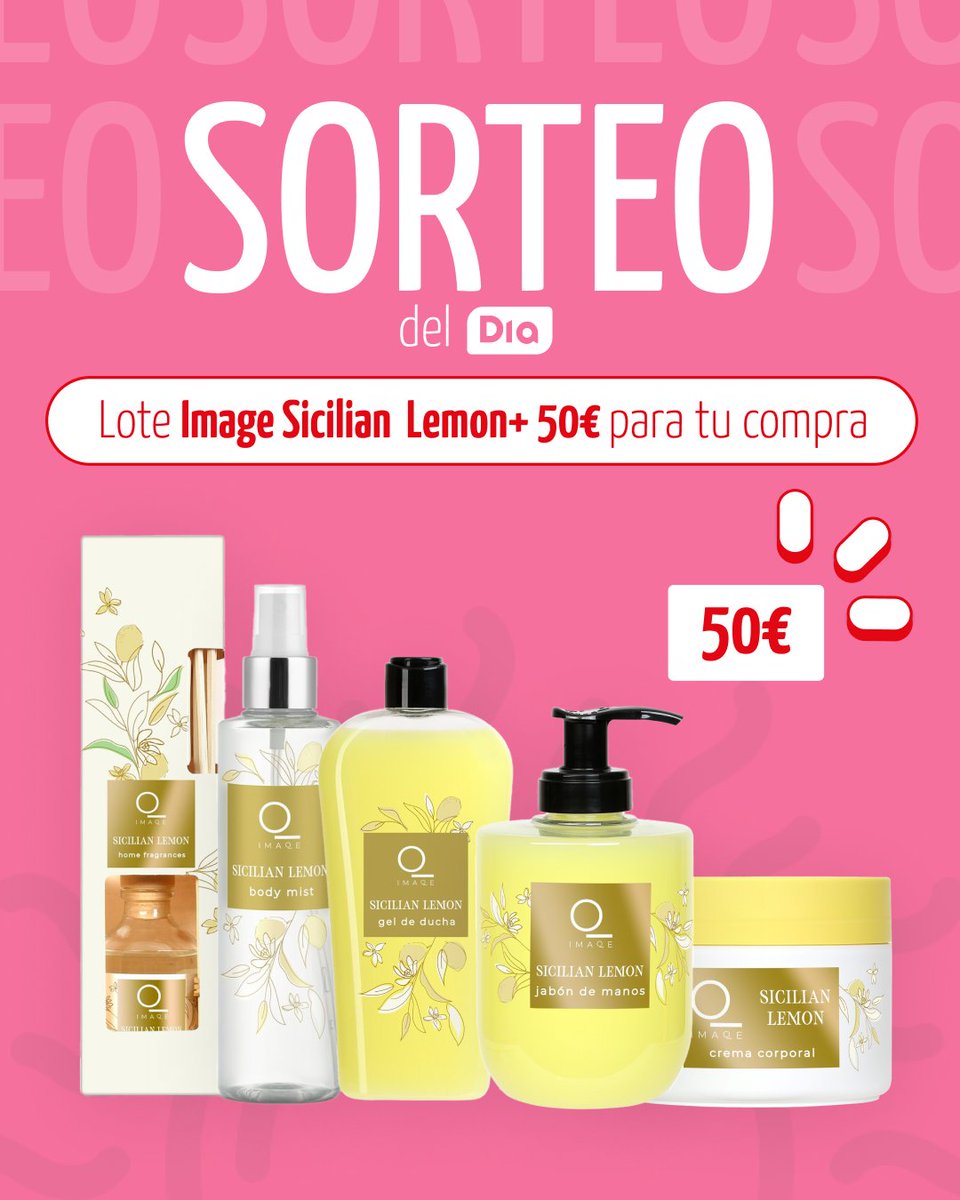 🍋 Sorteo del Dia 🍋

Ese olor a verano que no se va ni con ola de calor... ¡Ahora puede ser tuyo! 🔥 Sorteamos 2 packs de la gama Sicilian Lemon de Imaqe + cupón de 50€ para compras en Dia.

¿Cómo participar?
• ¡Síguenos!
• Menciona a un amigo
• Like y RT

👉 Tienes hasta el