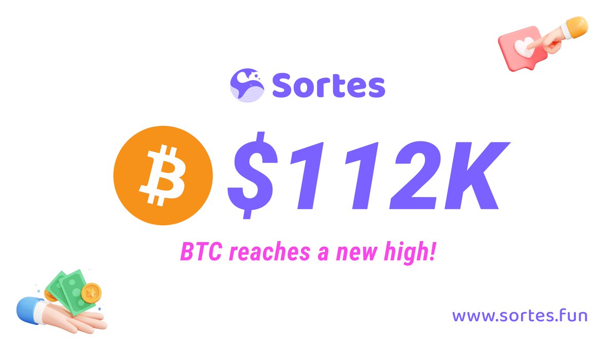 sortesfun's tweet image. Bitcoin hits $112k! 🚀
Celebrate with us and win some real Bitcoin:
1. Follow, Like & Retweet
2. Tell us your story with Bitcoin in comment
3. Drop your ERC-20 address
200 x $1 vouchers up for grabs to win 0.1 wBTC & future token airdrops at app.sortes.fun on @arbitrum!