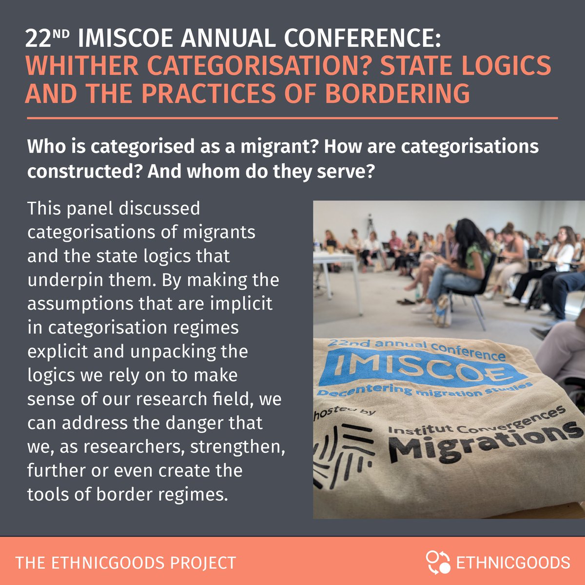 ETHNICGOODS (@ethnicgoods) on Twitter photo Our project manager Eva Fortes was delighted to co-chair a panel at the <a href="/reflex_studies/">Reflexivities in Migration Studies - IMISCOE SC</a> IMISCOE Annual Conference last week.
The panel discussed the need to decenter #migration research by making a shift in the object of study: how do we categorize migrants? And who benefits? Our project manager Eva Fortes was delighted to co-chair a panel at the <a href="/reflex_studies/">Reflexivities in Migration Studies - IMISCOE SC</a> IMISCOE Annual Conference last week.
The panel discussed the need to decenter #migration research by making a shift in the object of study: how do we categorize migrants? And who benefits?