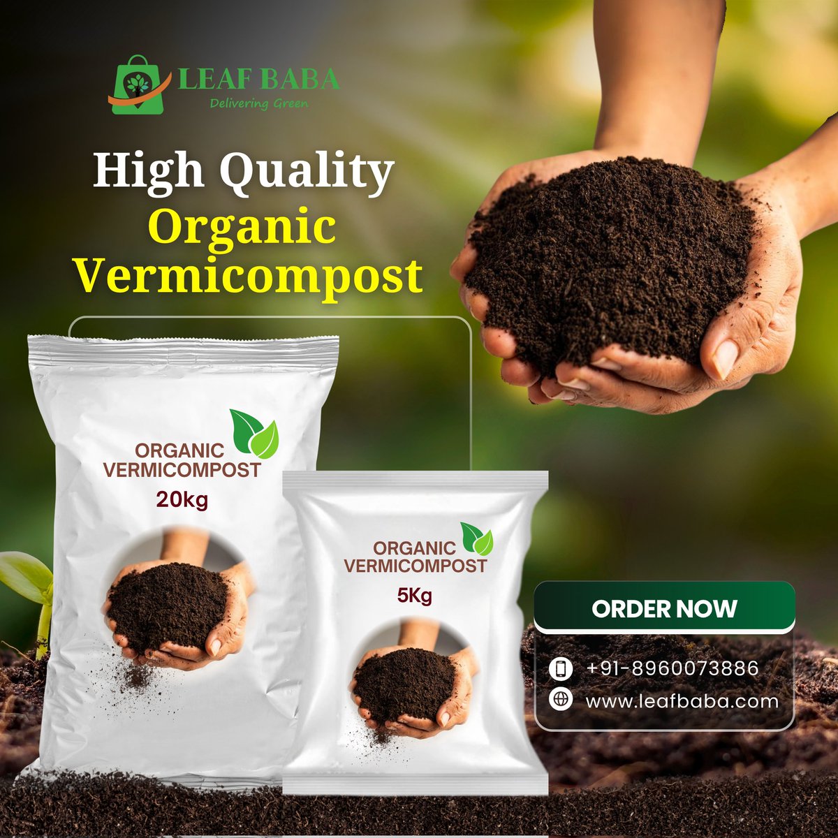 Leaf_baba's tweet photo. Boost your garden with 100% Organic Vermi Compost from Leaf Baba!

Rich in nutrients, chemical-free, and perfect for healthy soil &amp; sustainable farming. 🌿

🛒 Buy now and grow green!

#OrganicVermiCompost #LeafBaba #NaturalFertilizer #SoilEnrichment #SustainableFarming https://t.co/kQmUGZvCUt