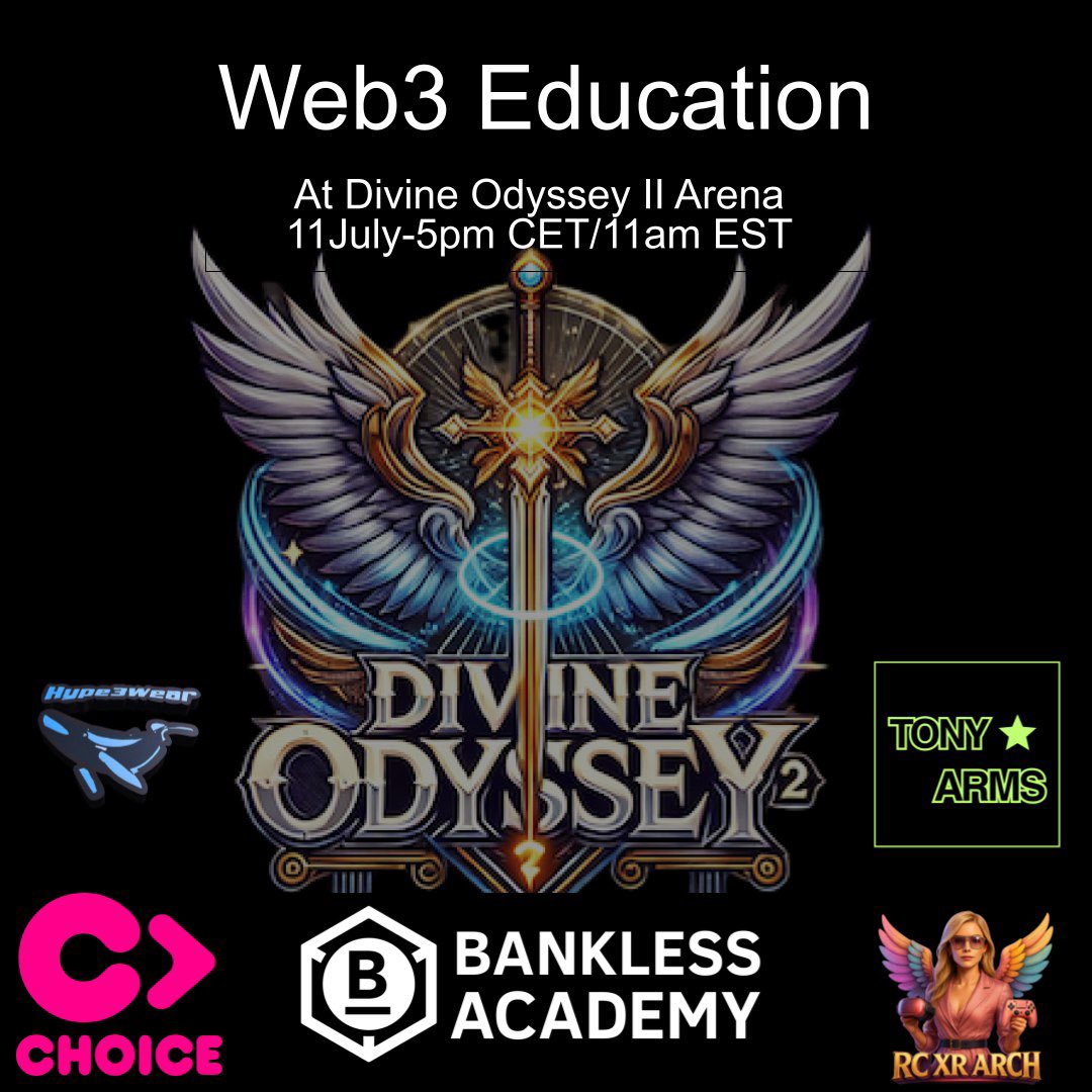 CHOICE (@choicelgbt) on Twitter photo 🕊️Dive into Web3 with us!
July 11 | 5PM CET | VR Quest in Divine Odyssey in <a href="/Spatial_io/">Spatial</a>
📍spatial.io/s/Divine-Odyss…
✨Immersive VR quest by <a href="/raffaella_XRArc/">Raffaella Ciani</a> & <a href="/rictharula813/">ric tha rula 🌊 🐋|Hype3Wear.art</a>
✨Web3 insights <a href="/OrnellaWeb3/">OrnΞllaWeb3.eth</a> / <a href="/BanklessAcademy/">BanklessAcademy.eth 🧑🚀 🎓</a>
✨Vision talks by <a href="/AAleksashev/">Alexander A.</a>
🎤Special guest: Tony Arms 🕊️Dive into Web3 with us!
July 11 | 5PM CET | VR Quest in Divine Odyssey in <a href="/Spatial_io/">Spatial</a>
📍spatial.io/s/Divine-Odyss…
✨Immersive VR quest by <a href="/raffaella_XRArc/">Raffaella Ciani</a> & <a href="/rictharula813/">ric tha rula 🌊 🐋|Hype3Wear.art</a>
✨Web3 insights <a href="/OrnellaWeb3/">OrnΞllaWeb3.eth</a> / <a href="/BanklessAcademy/">BanklessAcademy.eth 🧑🚀 🎓</a>
✨Vision talks by <a href="/AAleksashev/">Alexander A.</a>
🎤Special guest: Tony Arms