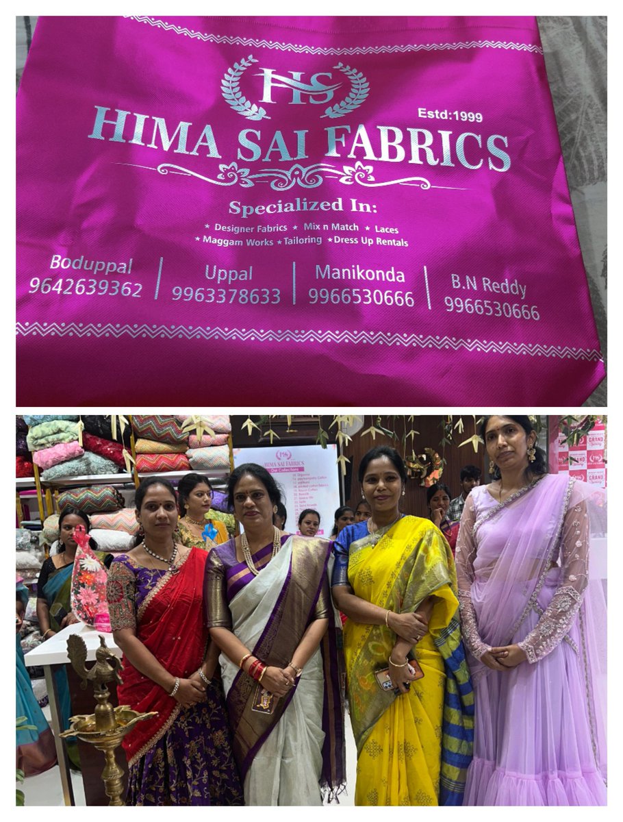 Congratulations Swathi Reddy  for your Hima Sai Fabrics News Store @ B  N Reddy 🤝🌹