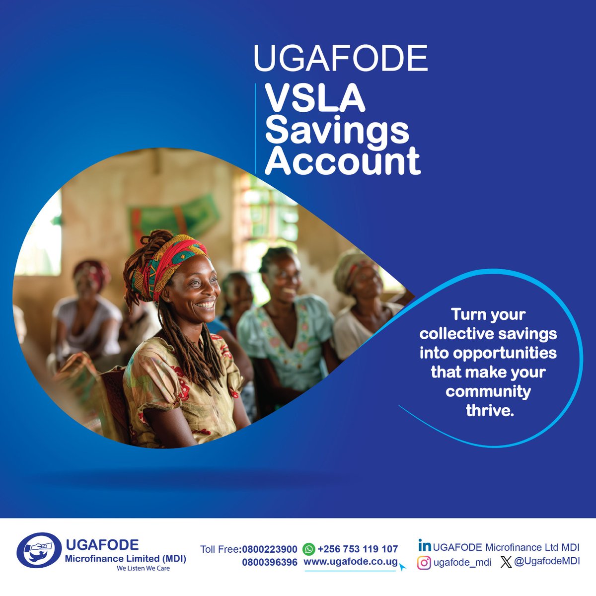 Safeguard your collective savings and grow them through accrued interest with UGAFODE's VSLA Savings Account.
#savingsstrategies
#financialinclusion
#businessloans
#microfinance