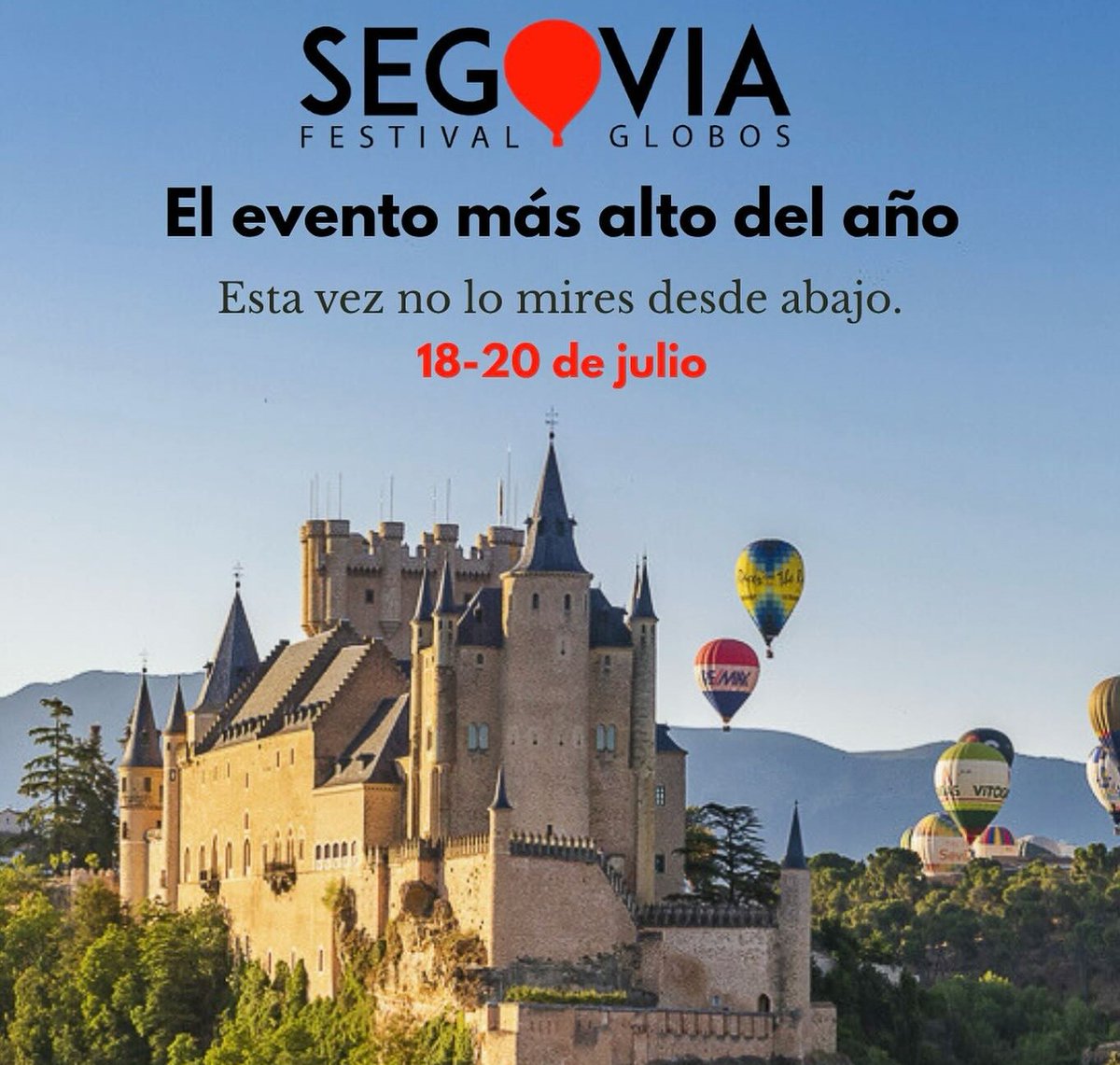Festival de Globos de Segovia, 18, 19 y 20 de julio,  este año coincide con la celebración de la Copa del Rey de Aerostación. Haz tu reserva
#paseosenglobo #balloonflights #madrid #Segovia #madridturismo #thingstodoinmadrid #segoviaturismo #segoviaenglobo #segoviaballoons