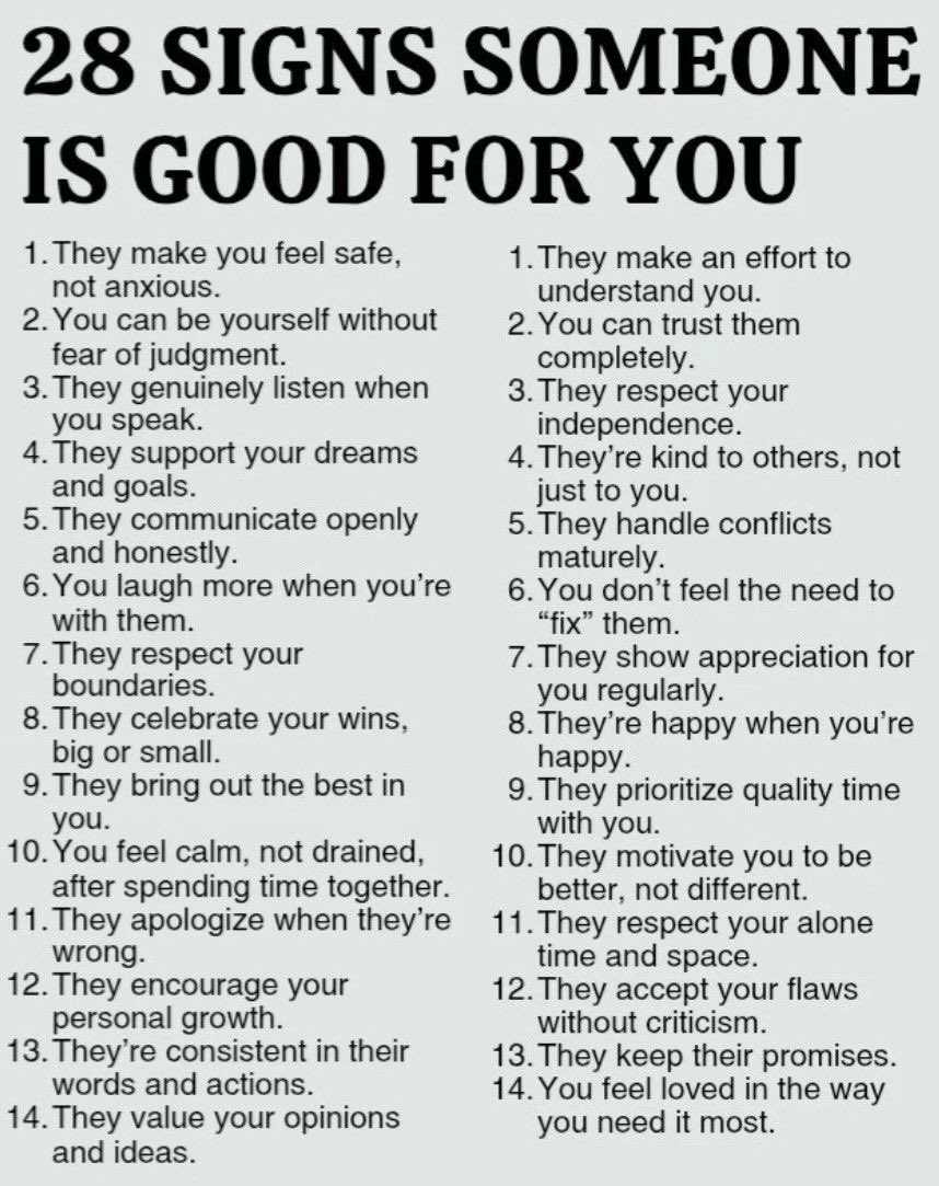 28 SIGNS SOMEONE IS GOOD FOR YOU