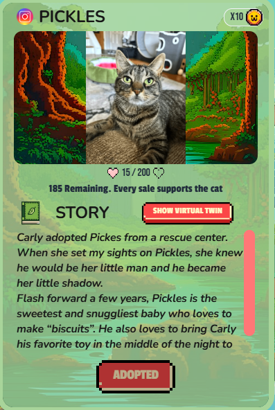 TheSaw102's tweet photo. The Codex, I rescued a cat @tokentails
the cute cat name is "Pickles" $TAILS,
#CodexOfNineLives #PlayToSave
#TokenTails
@LHTDavid https://t.co/Yq8OTgNfbH