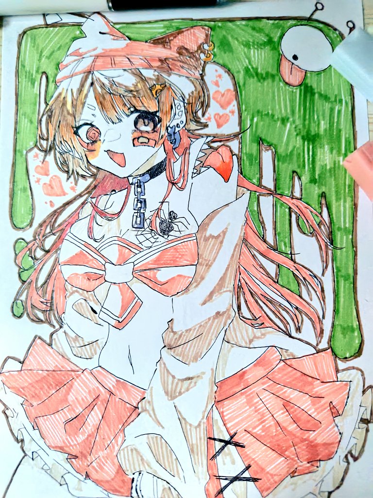 Cocky025's tweet photo. 久々にアナログでかいたうちの子 https://t.co/v2fpznC1m1