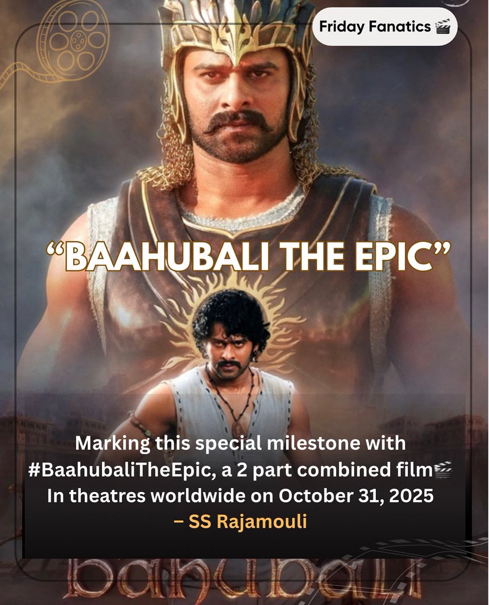 fridayfanatics_'s tweet image. Great idea for EPIC Re-Release ❤️✨🔥🔥❤️‍🔥🎬 💯 

#BaahubaliTheBeginning #BaahubaliTheConclusion #BaahubaliTheEpic #Prabhas #Rana #Tollywood #SSRajamouli