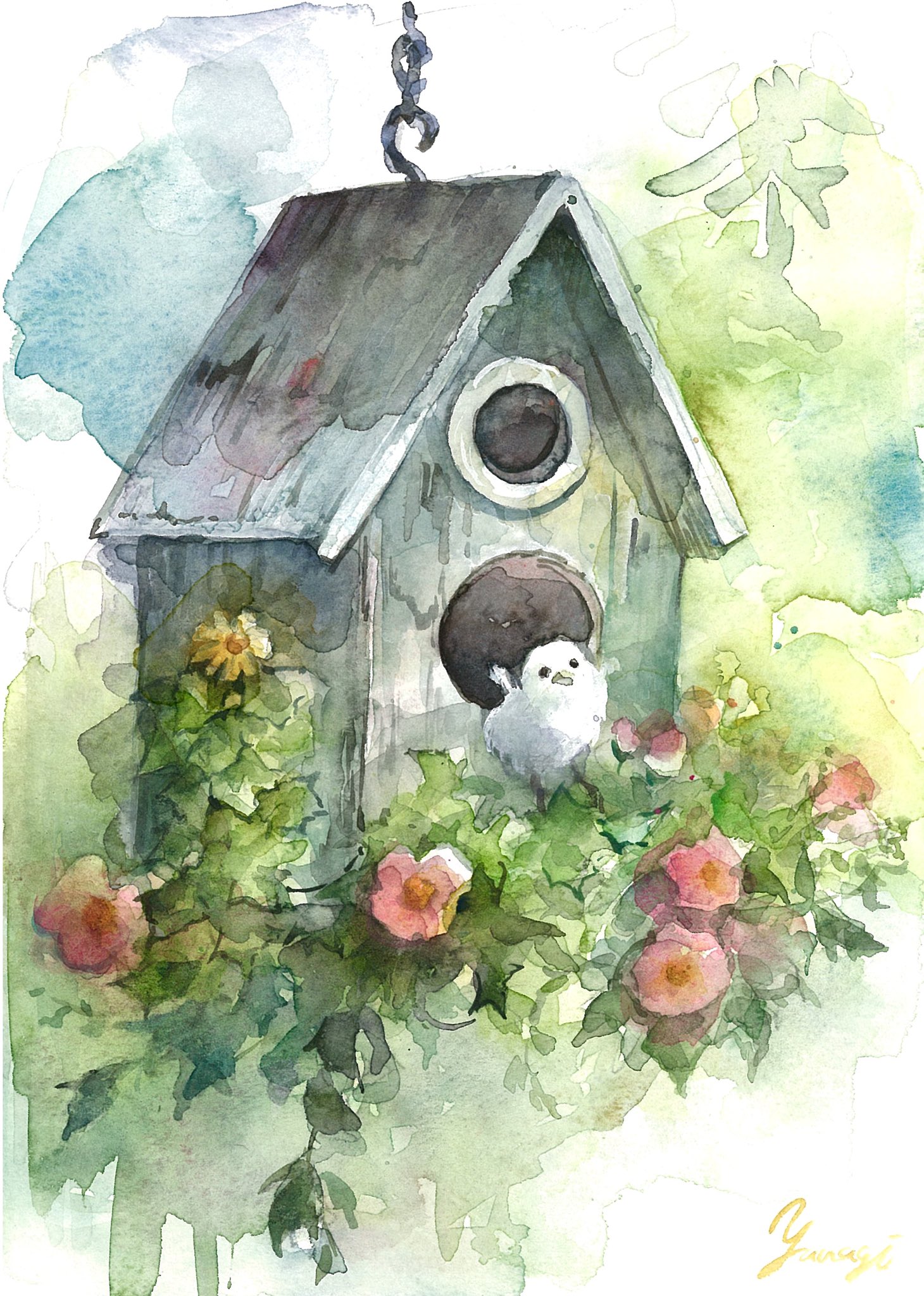 癒しの水彩画888 小鳥たち 癒しの水彩画888 小鳥たち 癒しの水彩画888 小鳥たち