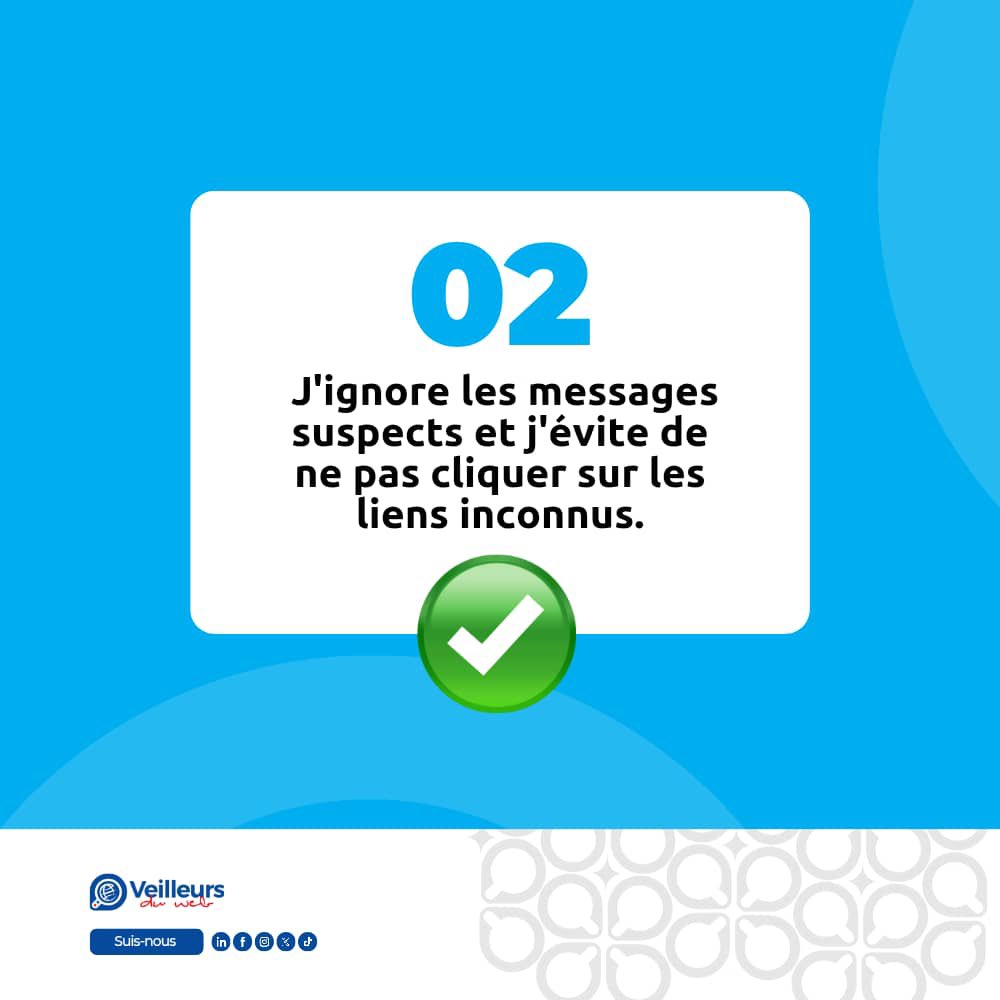 veilleursduweb's tweet image. Une offre-cadeau ? Un emploi soi-disant proposé par l’UNICEF ou une autre grande organisation ? Une promo exclusive d’un réseau de télécommunication ? Sur WhatsApp.
Si ça paraît trop parfait ou trop facile, c’est sûrement un piège. 🎣

Alors, comment peux-tu réagir face à ce…