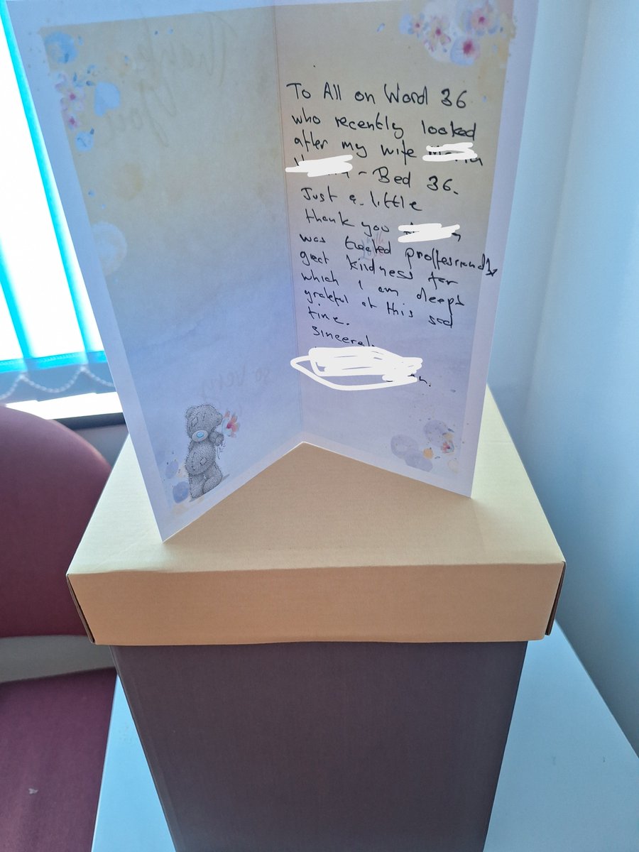 PatientWuth's tweet photo. 🤩Patient Relative Feedback - Ward 36🤩

Take a look at this lovely card received by Ward 36 @WUTHnhs  received as a gift for their hard work and dedication to patient care! 

Well done to all members of staff in Ward 36! 

#patientfeedback #PatientExperience #patientcare #NHS https://t.co/Toc9E0V9hk