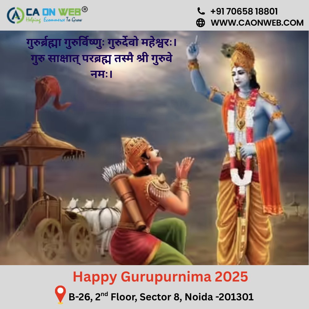 caonwebonline's tweet image. On this sacred occasion of Guru Purnima, let us express our gratitude to all the teachers, mentors, and guides who have illuminated our path with knowledge and wisdom.
🙏 Happy Guru Purnima! 🙏

#GuruPurnima #Gratitude #CAONWEB #CASERVICESONLINE