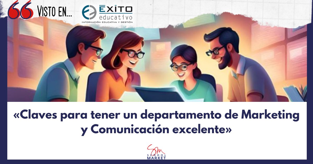 📰 HEMEROTECA. Un artículo de <a href="/Exito_Educativo/">ÉXITO EDUCATIVO</a> resalta que para tener un departamento de Marketing y Comunicación excelente en colegios es clave definir misión y visión claras.

🔗 exitoeducativo.net/claves-departa…

#Hemeroteca #MarketingEducativo #ÉXITOEDUCATIVO #Claves #Comunicación