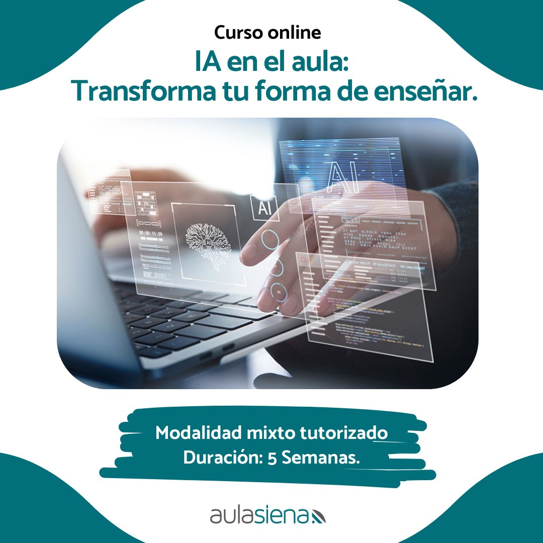 💻¿Te gustaría dedicar menos tiempo a tareas repetitivas y más a lo que realmente importa?

✅ No necesitas saber programar.
✅ No hace falta ser experto en tecnología.
✅ Resultados prácticos.

✍🏻¡Apúntate este 20 de octubre a nuestro curso online!👇🏻
aulasiena.com/curso/ia-en-el…