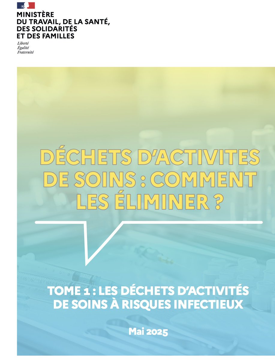 CPIAS NA (@cpiasna) on Twitter photo 📢 Parution du guide "Déchets d’activités de soins : comment les éliminer ?" Tome 1 : Les déchets d’activités de soins à risques infectieux
Dès à présent accessible sur le site du <a href="/Sante_Gouv/">Ministère de la Santé et de l'Accès aux soins</a> :📕 urlr.me/APV8KF
#DASRI #PréventionDuRisqueInfectieux #Gestiondesdéchets 📢 Parution du guide "Déchets d’activités de soins : comment les éliminer ?" Tome 1 : Les déchets d’activités de soins à risques infectieux
Dès à présent accessible sur le site du <a href="/Sante_Gouv/">Ministère de la Santé et de l'Accès aux soins</a> :📕 urlr.me/APV8KF
#DASRI #PréventionDuRisqueInfectieux #Gestiondesdéchets