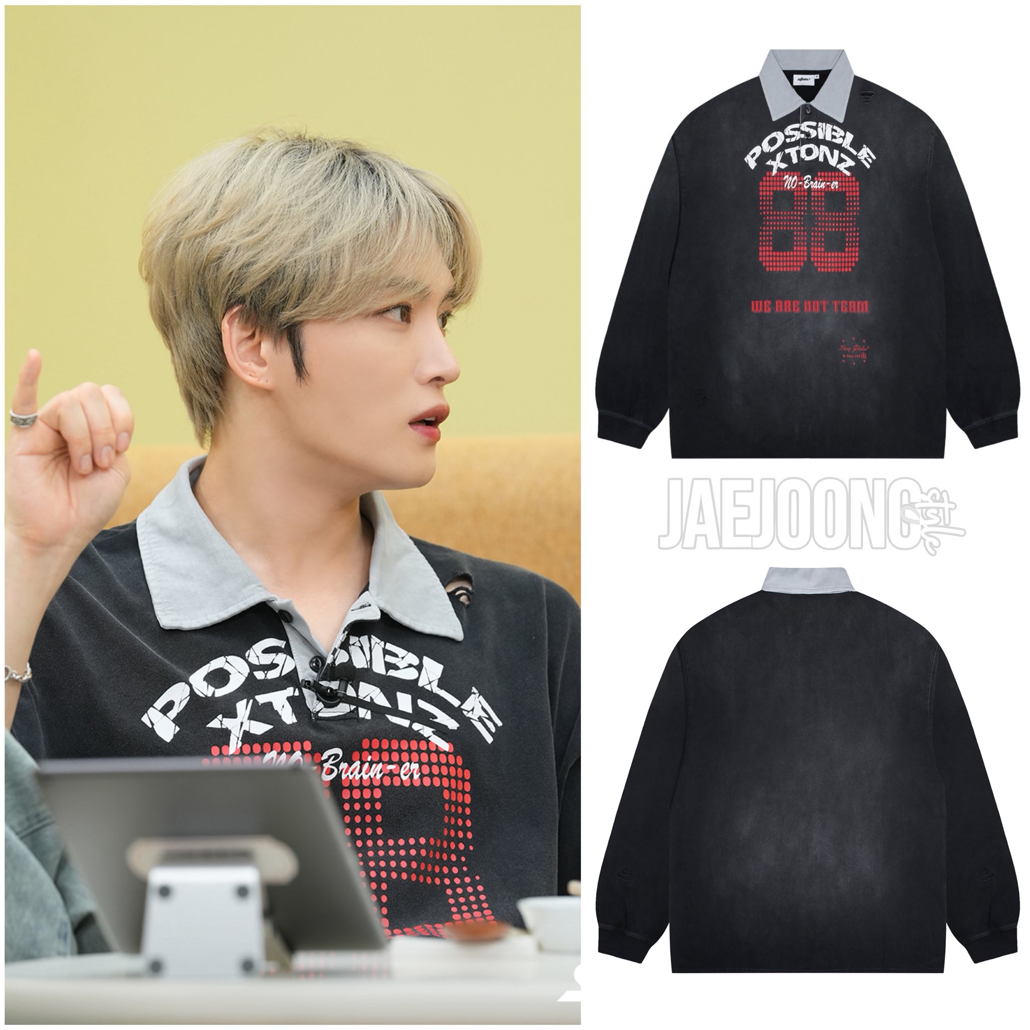 XTONZのXTT116 Fabia Destroyed Rugby Collar Long Sleeve 全2色 MUSINSA | XTONZ XTT116 Fabia Destroyed Rugby Collar Long